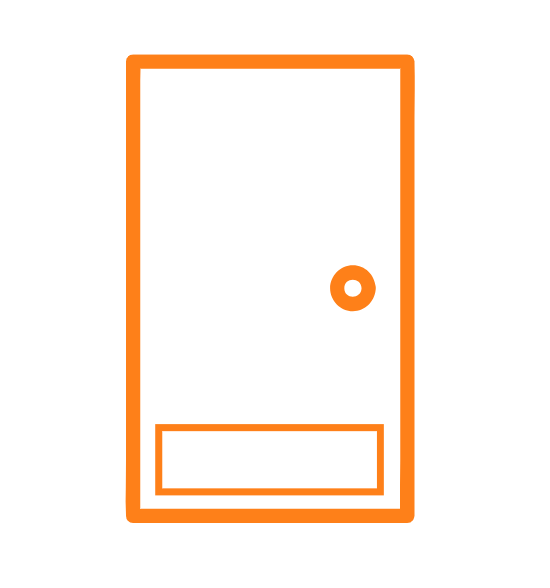door with kickplate icom